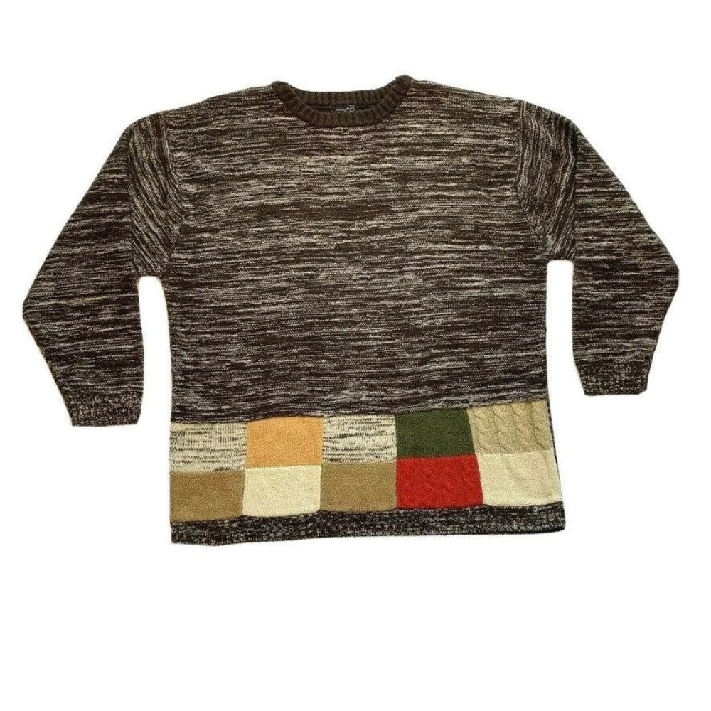 Vintage Southpole Sweater Mens XL Color Block Patchwork Heather Hip‎ Hop Skater